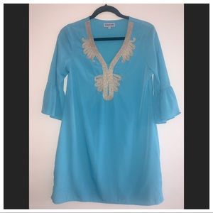 Buckhead Betties Turquoise Tinsely Dress